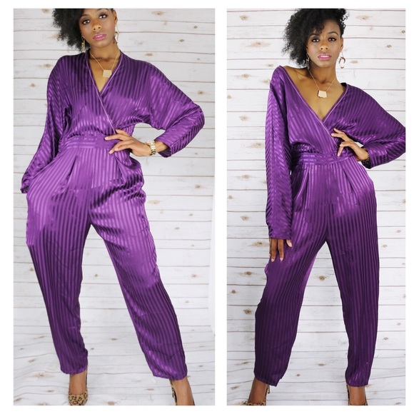 SOLD! Purple Jammy Jumpsuit - Picture 2 of 3